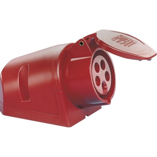 SIROX® CEE-wanddoos IP 44, 5-polig, 400 V, 6 h 32 A, met vernikkelde contacten