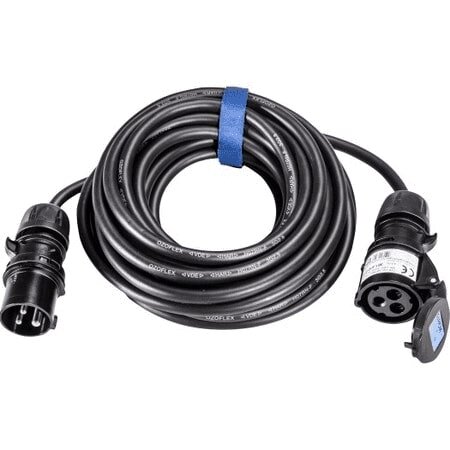 3G2,5 mm², 16 A, 3-polig, 230 V, 6 h 25 m IP 44 zwart