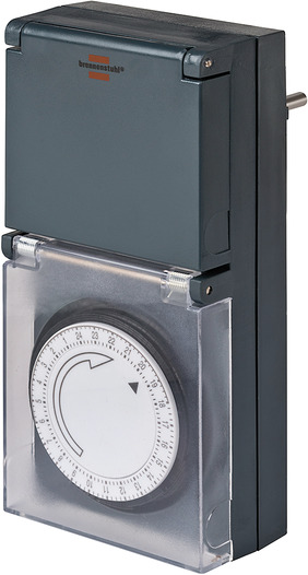 Mechanische timer, antraciet, MZ 44 EN IP44, met 24-uursprogramma