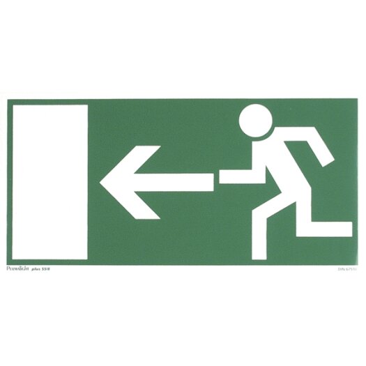 stickers "Nooduitgang" vluchtweg links