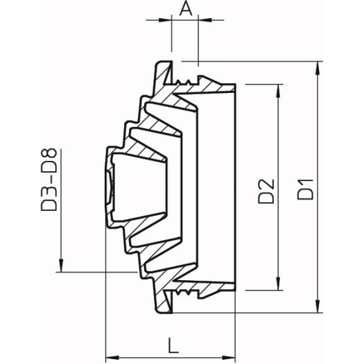 Steekafdichting M20, PE, lichtgrijs, RAL 7035