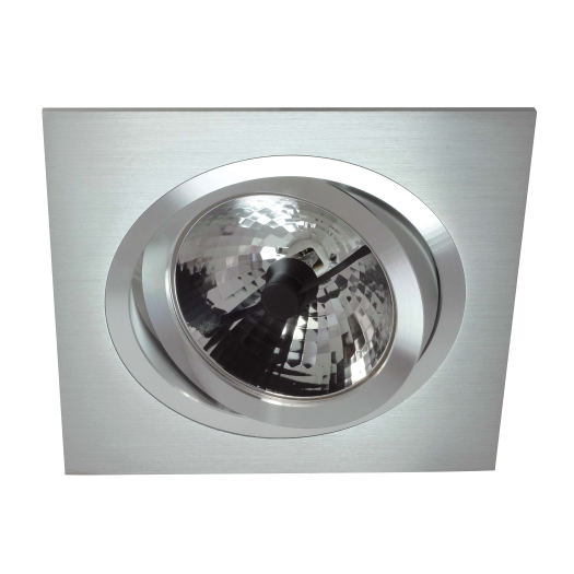 DELUNA® aluminium-inbouwspot VIERKANT-QRB111 , draaibaar Alu geborsteld
