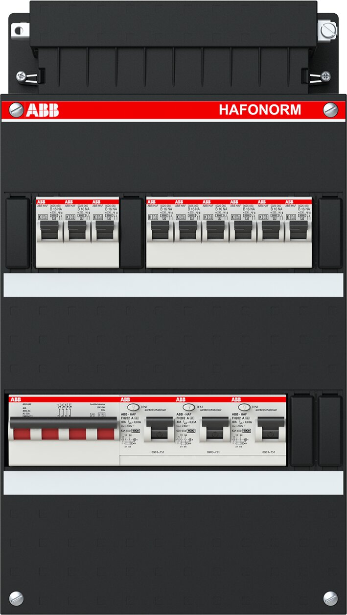 ABB groepenkast 3 fase, 9 groeps HAD333333-222+H44