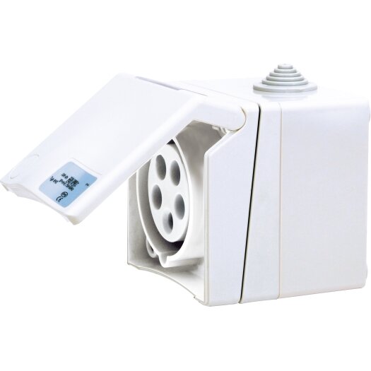 SIROX® CEE-opbouwwandcontactdoos, 5-polig, 400 V, 6 h 16 A, crème