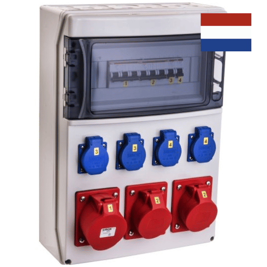 VOTHA WERSAU wandverdeler - bedraad met 1x CEE 32 A, 2x CEE 16 A, 4x WCD'S 230 V