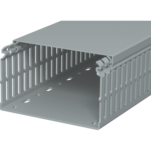 Bedradingskanaal 75x125x2000, PVC, steengrijs, RAL 7030