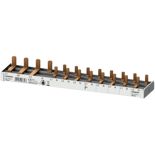 Compacte pinrail, 10mm² Aansluiting: 3p/N (FI N-rechts)compact apparaat 1-polig aanraakvast N-rec