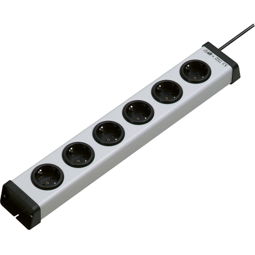 Tafelcontactdozen van kunststof VARIO® LINEA 6-voudig, met schakelaar