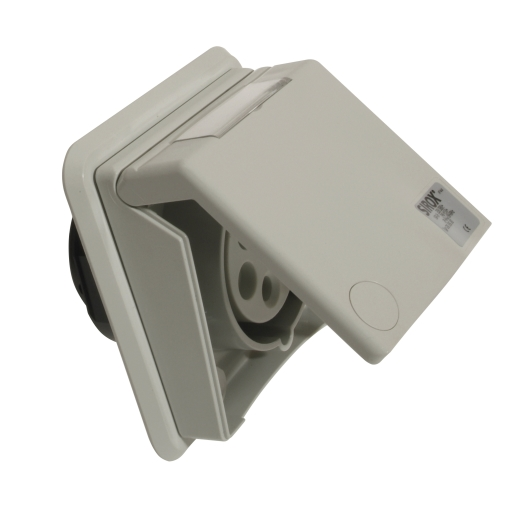 SIROX® CEE inbouwwandcontactdoos, 5-polig, 400 V, 6 h 16 A, lichtgrijs