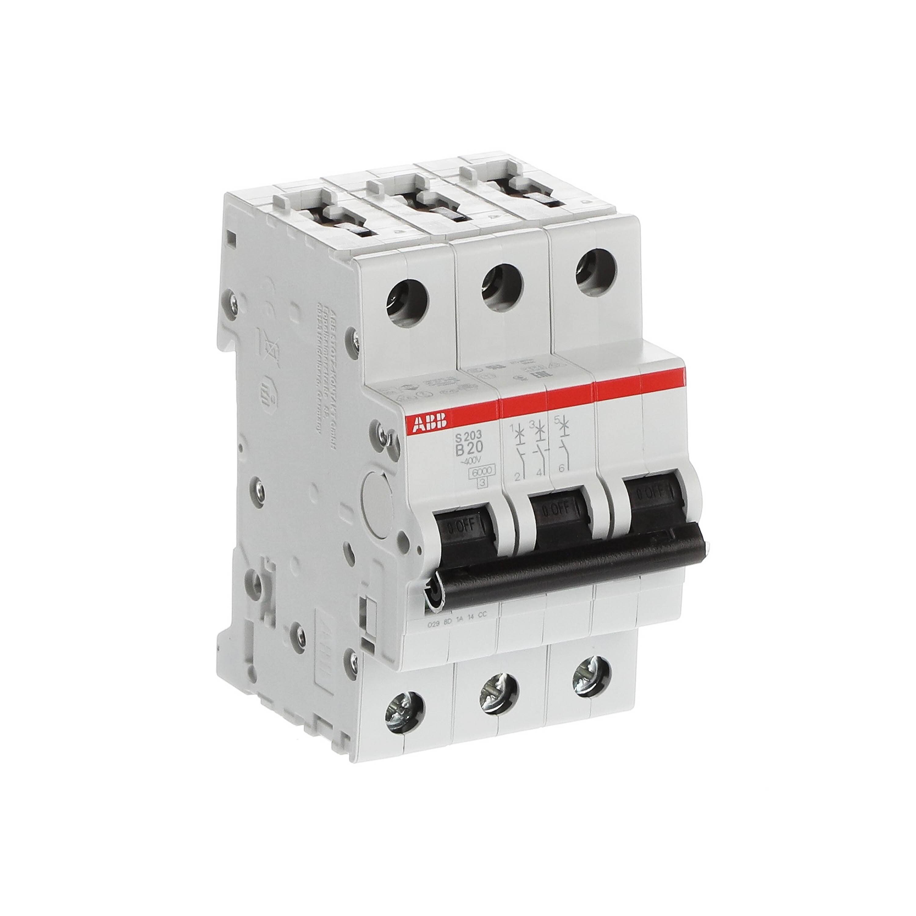 ABB Installatieautomaat 3-polig "S203" B, 20 A