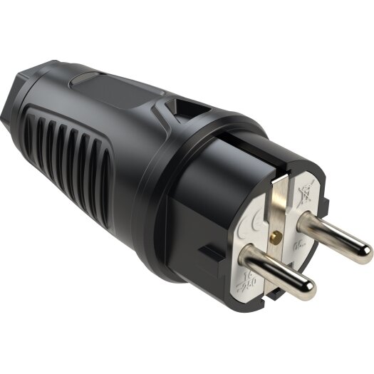 SIROX geaarde stekker 230 V zwart