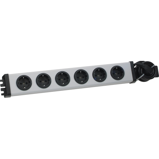 Tafelcontactdozen van kunststof 19" VARIO® LINEA grau / schwarz