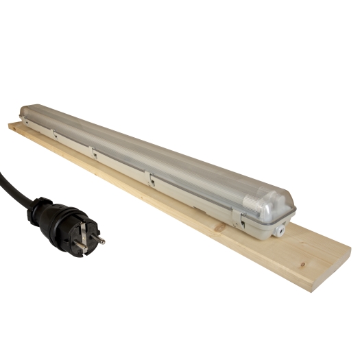 LED waterdicht armatuur met gemonteerde plank 2 x 24 W 3 G 2,5 mm² massief rubberen stekker -