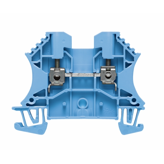 Doorvoerklem, schroefaansluiting, 2,5 mm², 800 V, 24 A, aantal aansluitingen: 2, TS 35, blauw