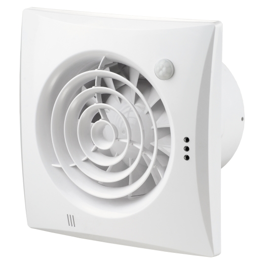 Ventilator Quiet voor kleine ruimtes (25dB) met kogellager, nalooprelais en bewegingsmelder