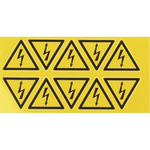 stickers "waarschuwing voor gevaarlijke elektrische spanning" lengte zijkant 50 mm