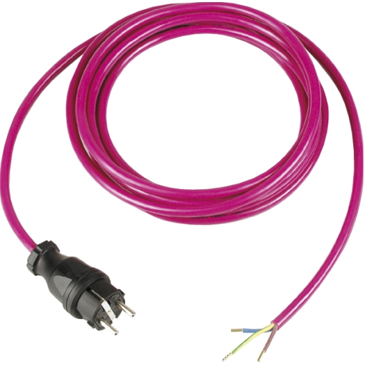 PUR Aansluitsnoer H05BQ-F 3 x 1,5 mm² pink 5 m