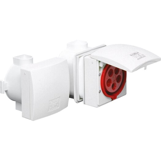 SIROX® CEE-inbouwcontactdoos IP 44, 5-polig, 400 V, 6 h 16A, parelwit (RAL1013)