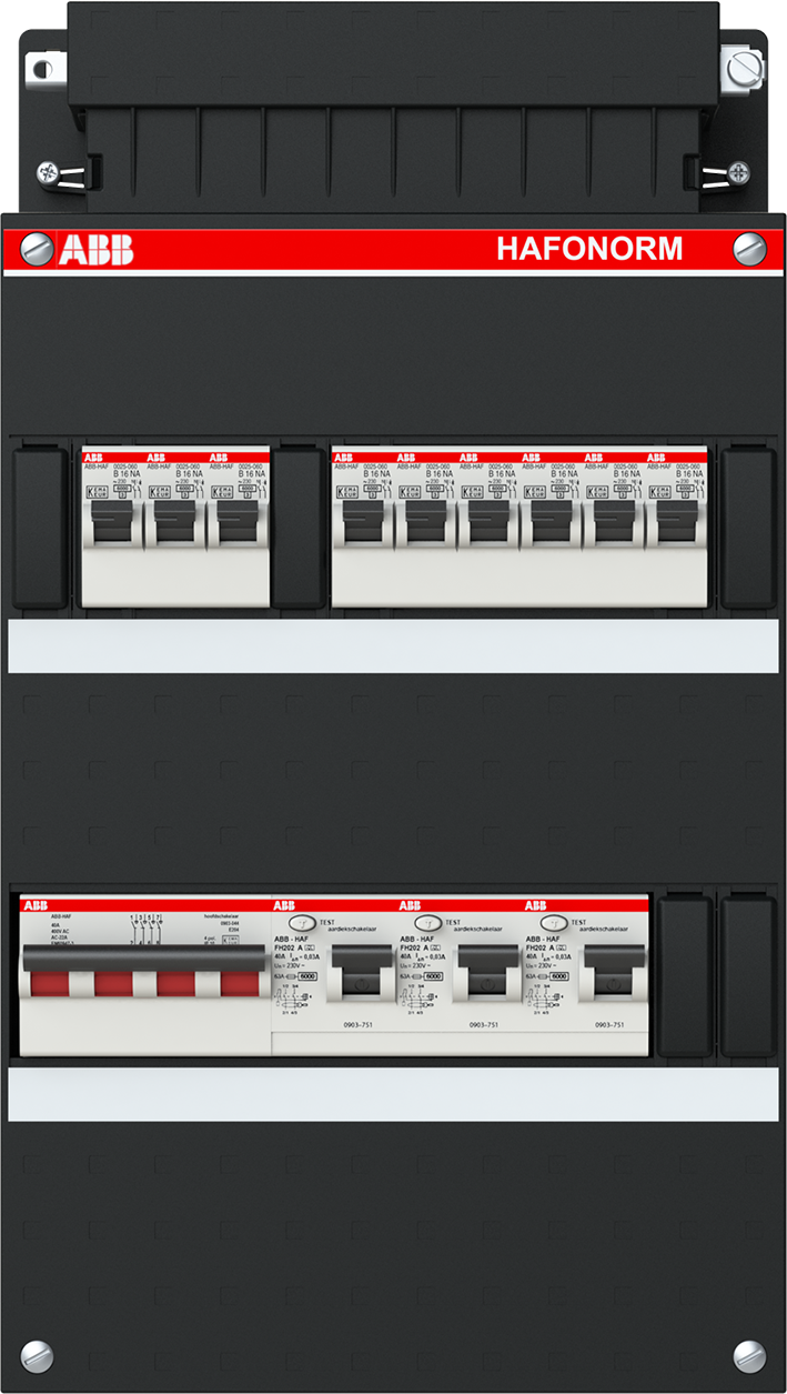 ABB groepenkast 3 fase, 9 groeps HAD333333-222+H44