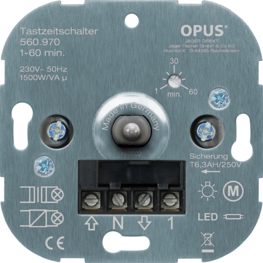 OPUS Tijdschakelaar met pulsbediening, N-leiding noodzakelijk