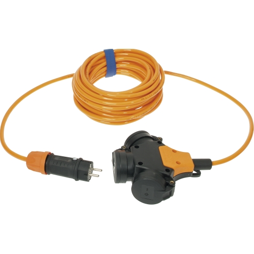 SIROX® verlengkabels H07BQ-F 3G2,5 mm² met verend klapdeksel 25 m oranje