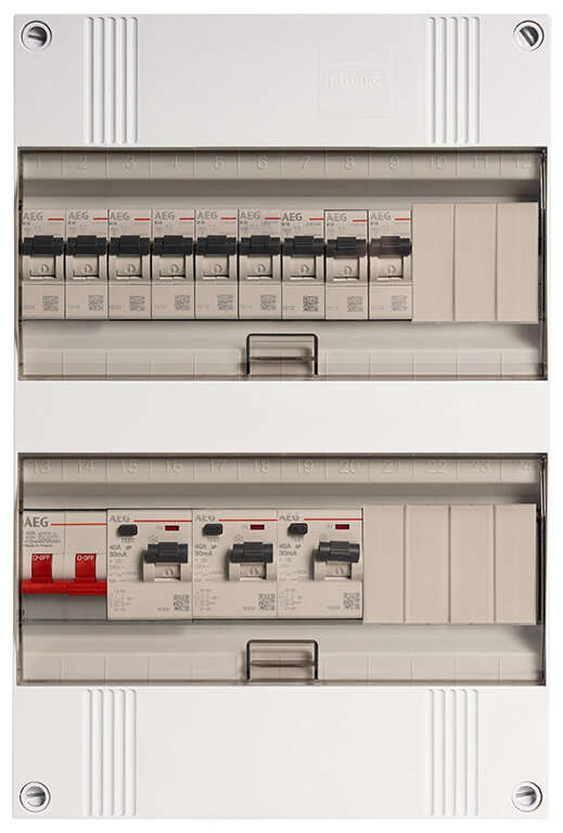Groepenkast AEG 1-fase, 9 groepen 40A 2P 3 x 40/0,03A 2P 