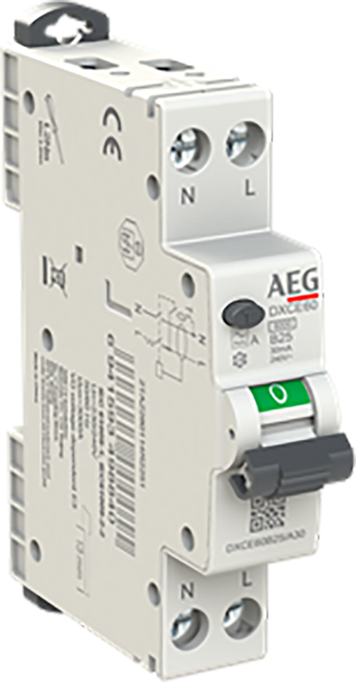 AEG Aardlekautomaat 1P+N B25 A, Type A, 30mA - 1 module breed - (spanningsafhankelijk)