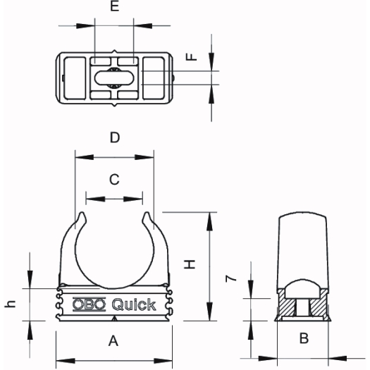 Snelklem vlamvertragend M40, PP, zuiver wit, RAL 9010